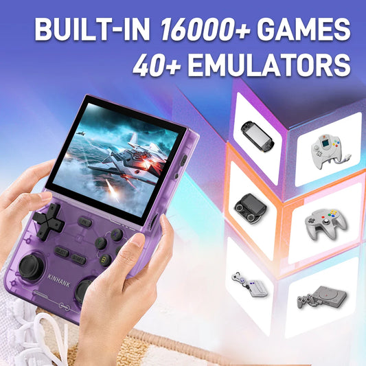 KINHANK Open Source K36 Retro Handheld Video Game Console 16000 Games Emulator for PS1/PSP/DC/N64/SS 500nit 3.5 Inch IPS Screen - Mercalive