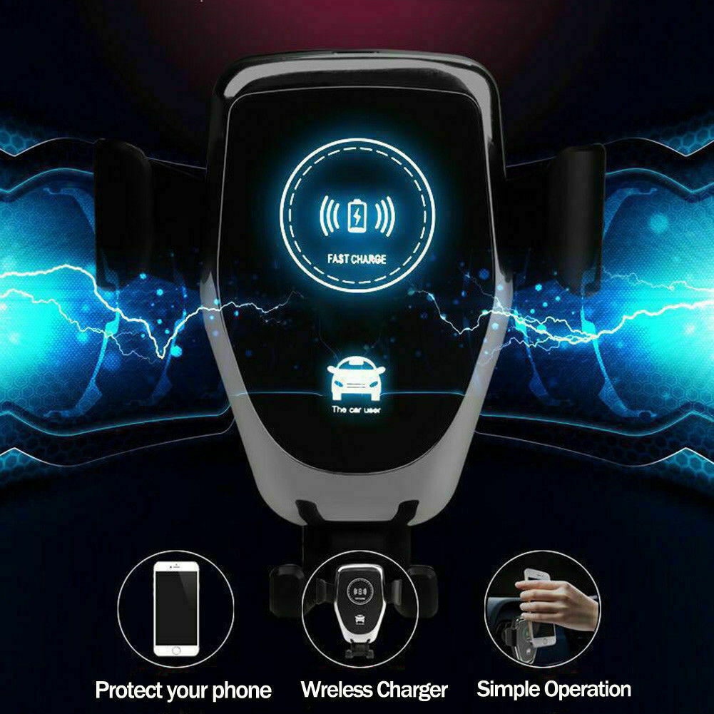 10W QI Wireless Fast Car Charger Mount Holder Stand Automatic Clamping Charging - Mercalive