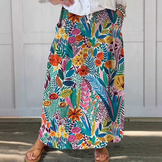 Women's Fashion Vintage Floral Holiday Dress - Mercalive