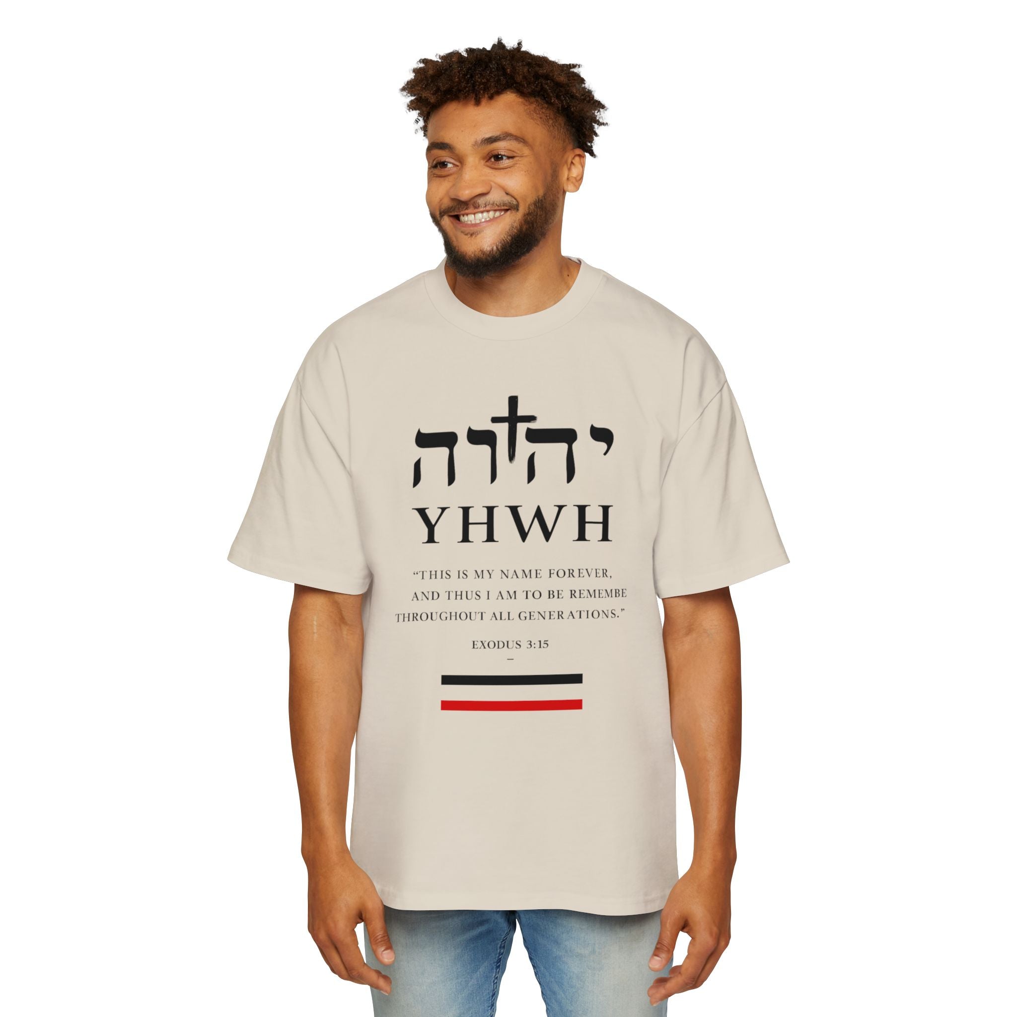 Camiseta YHWH Oversized para Hombre - Ropa Cristiana Inspiradora - Mercalive