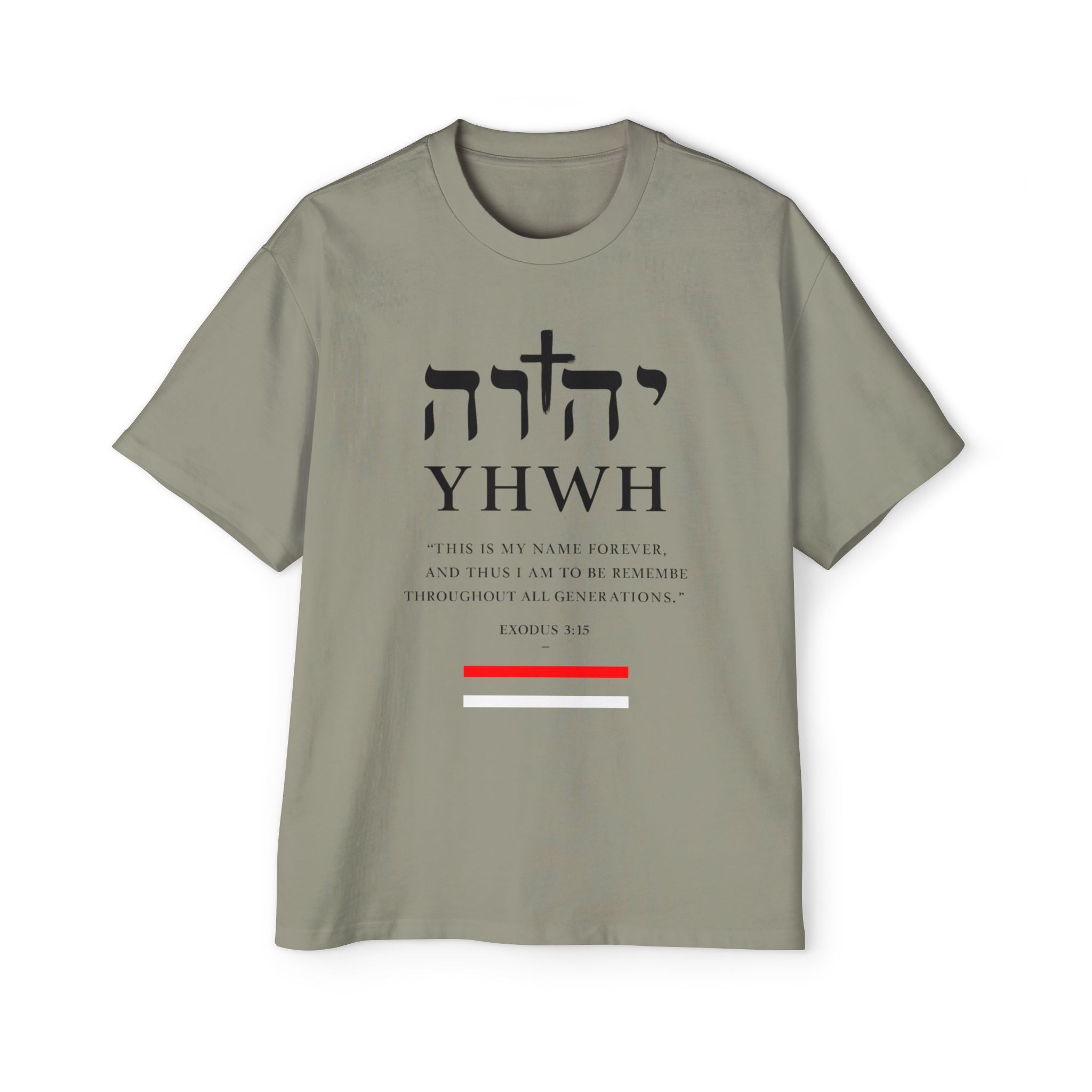Camiseta YHWH Oversized para Hombre - Ropa Cristiana Inspiradora - Mercalive