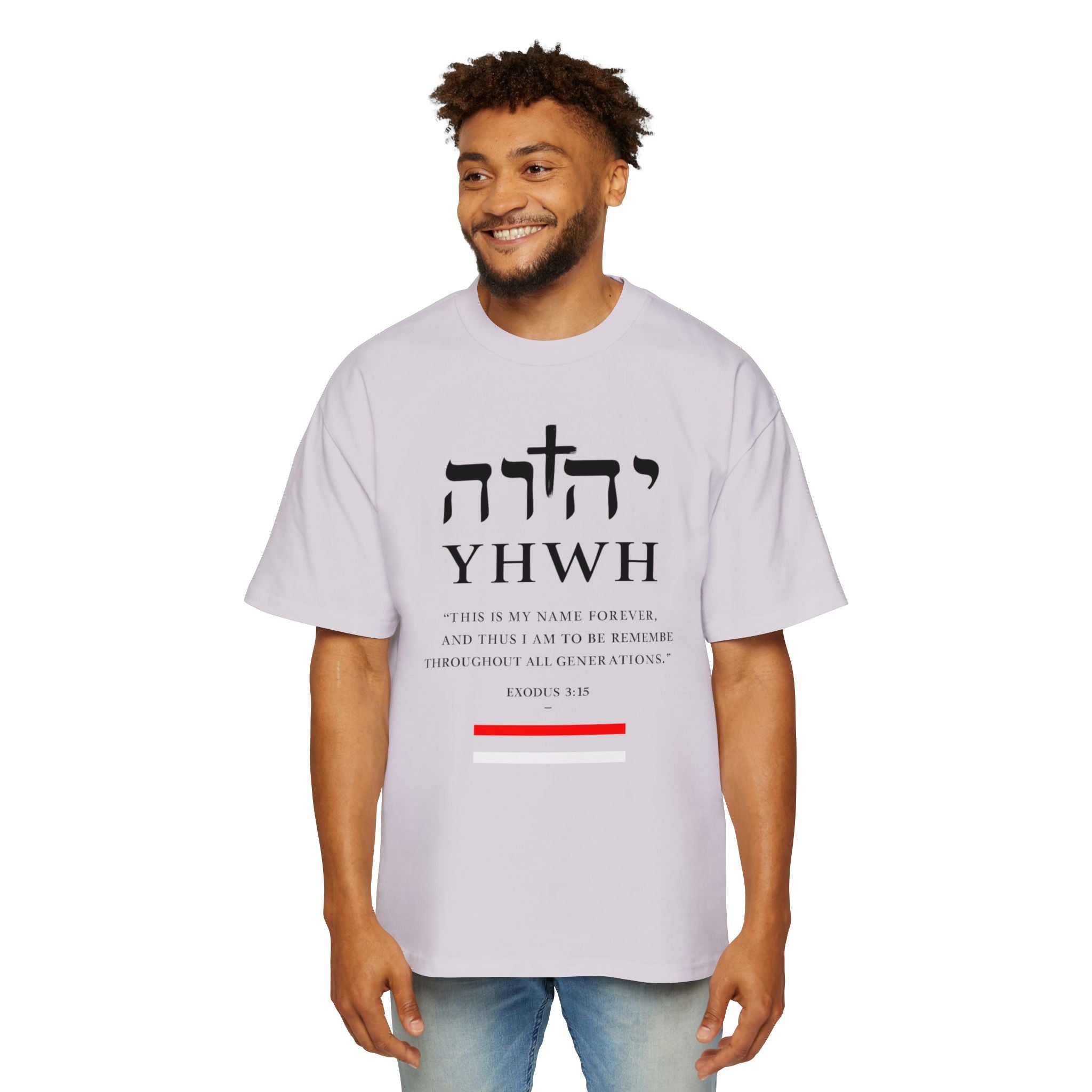 Camiseta YHWH Oversized para Hombre - Ropa Cristiana Inspiradora - Mercalive
