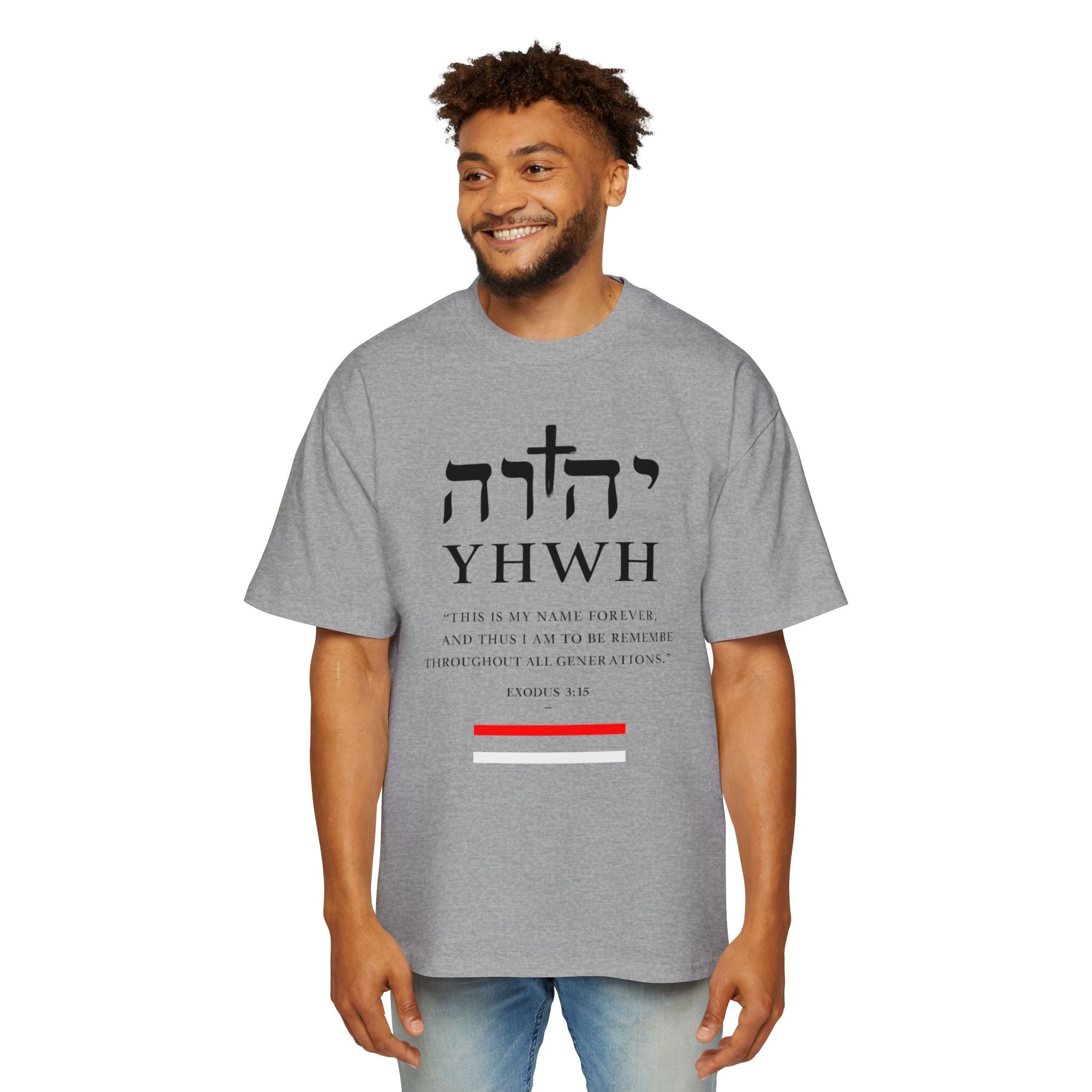 Camiseta YHWH Oversized para Hombre - Ropa Cristiana Inspiradora - Mercalive