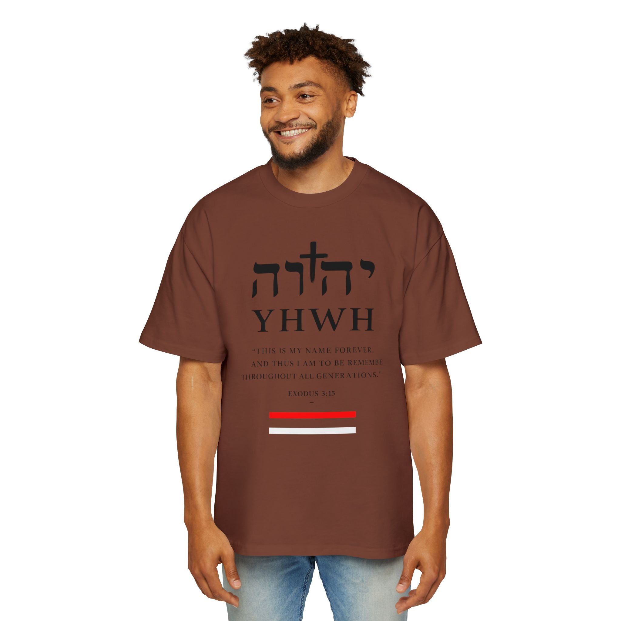 Camiseta YHWH Oversized para Hombre - Ropa Cristiana Inspiradora - Mercalive
