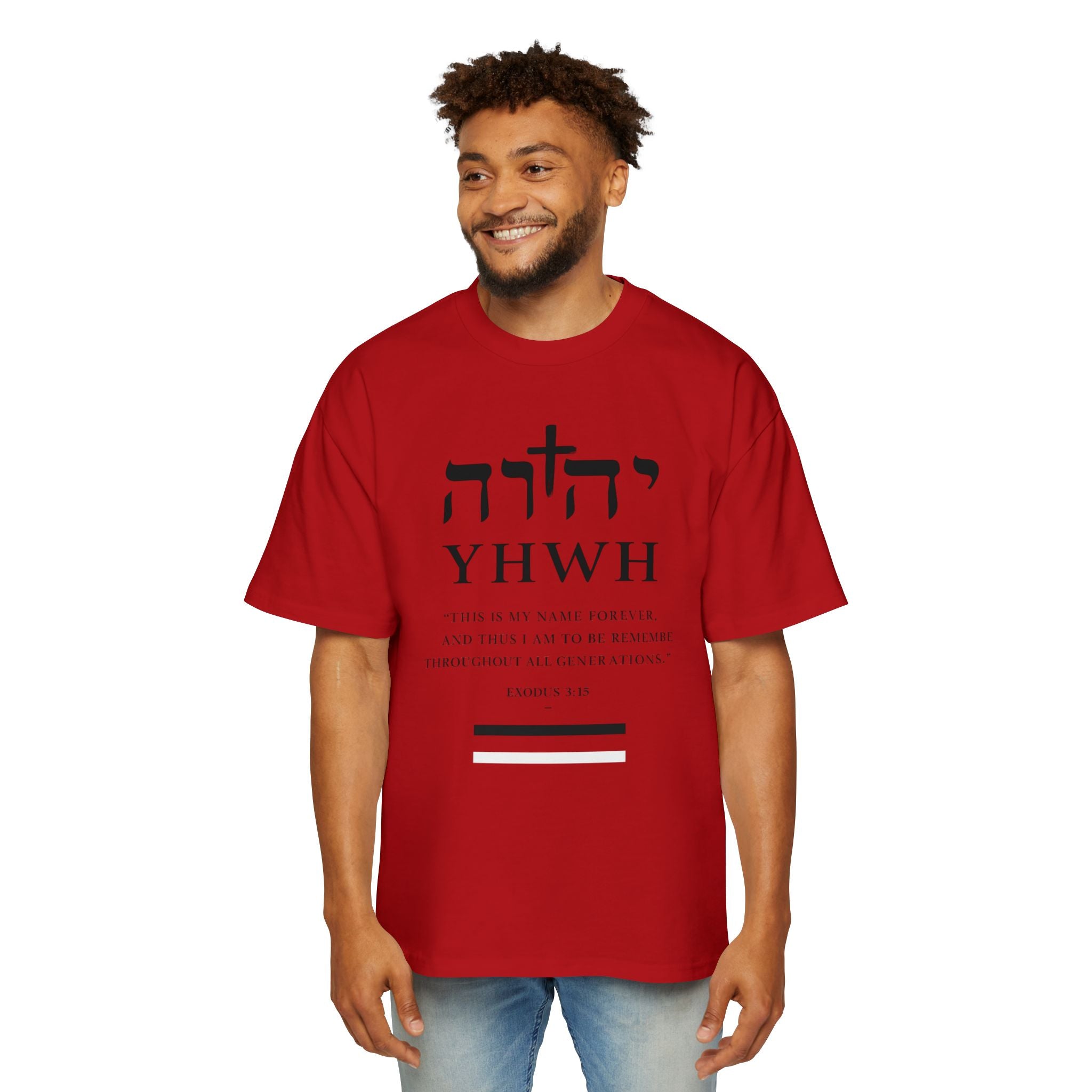 Camiseta YHWH Oversized para Hombre - Ropa Cristiana Inspiradora - Mercalive