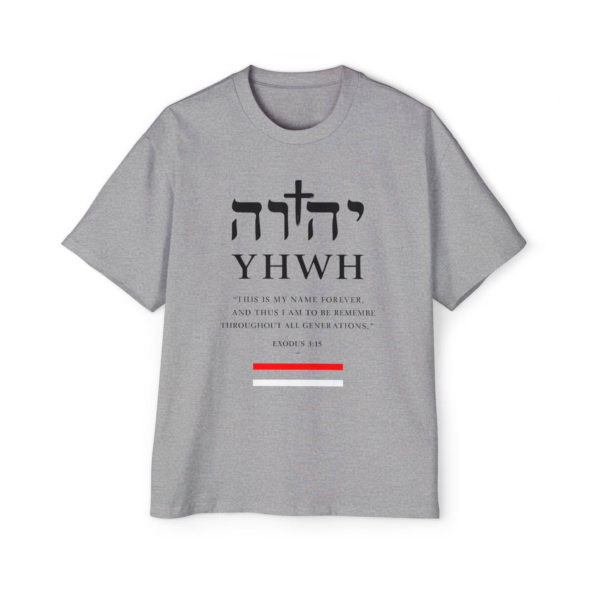 Camiseta YHWH Oversized para Hombre - Ropa Cristiana Inspiradora - Mercalive