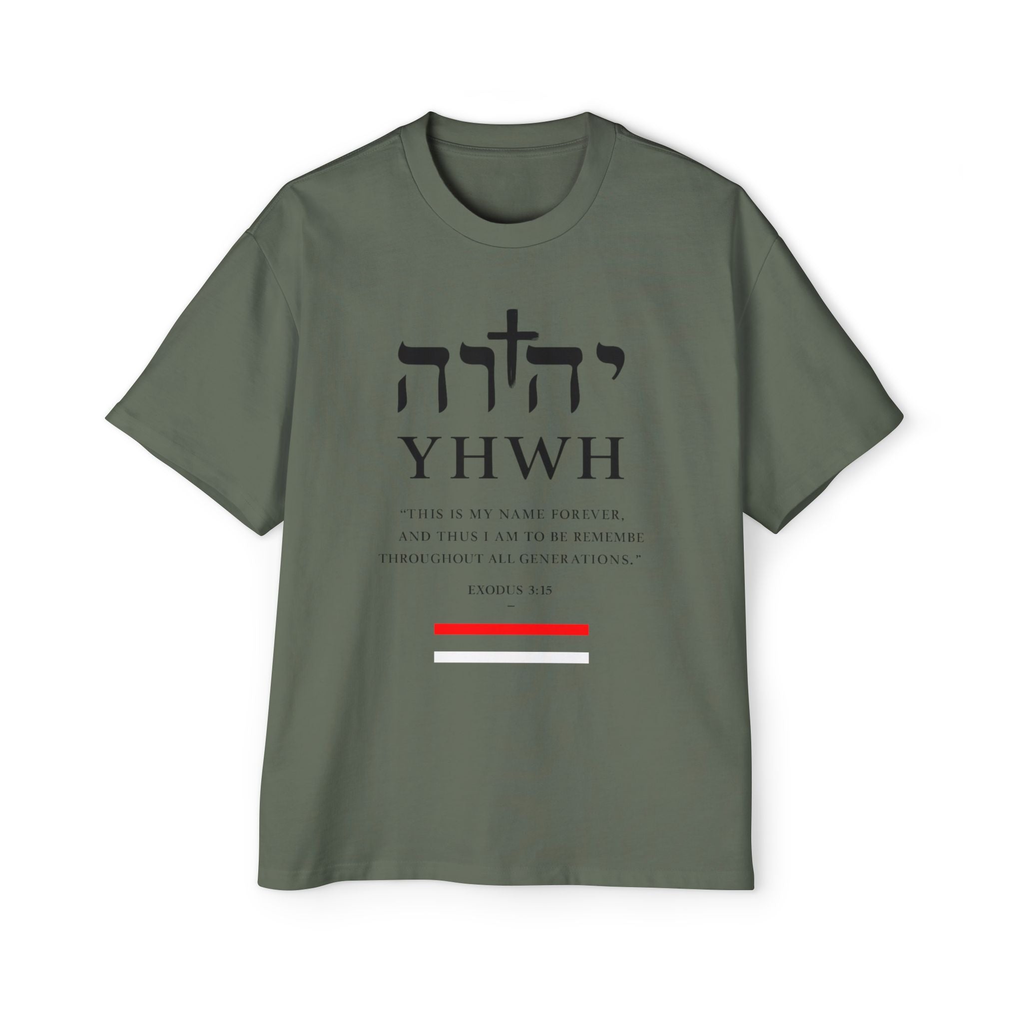 Camiseta YHWH Oversized para Hombre - Ropa Cristiana Inspiradora - Mercalive
