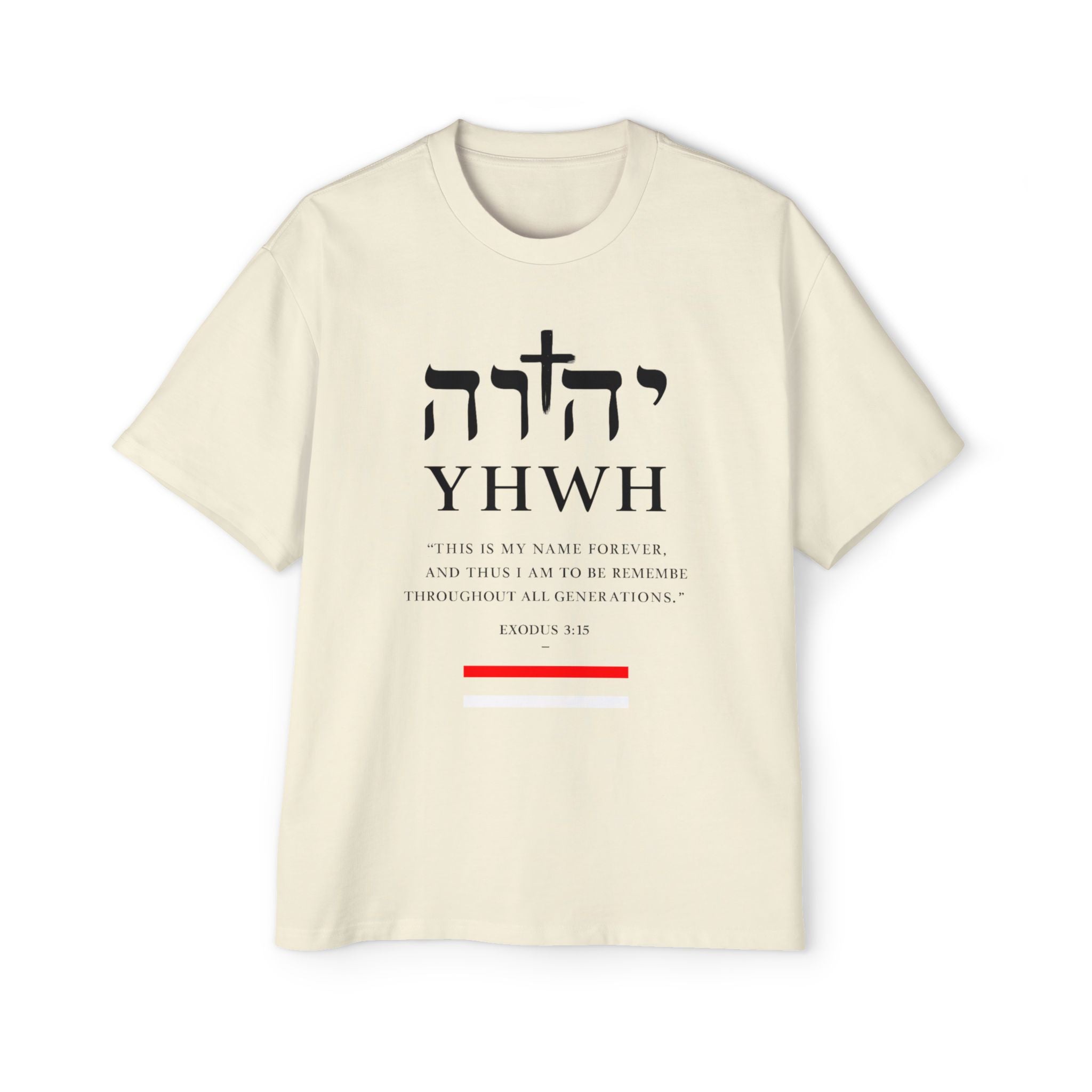 Camiseta YHWH Oversized para Hombre - Ropa Cristiana Inspiradora - Mercalive