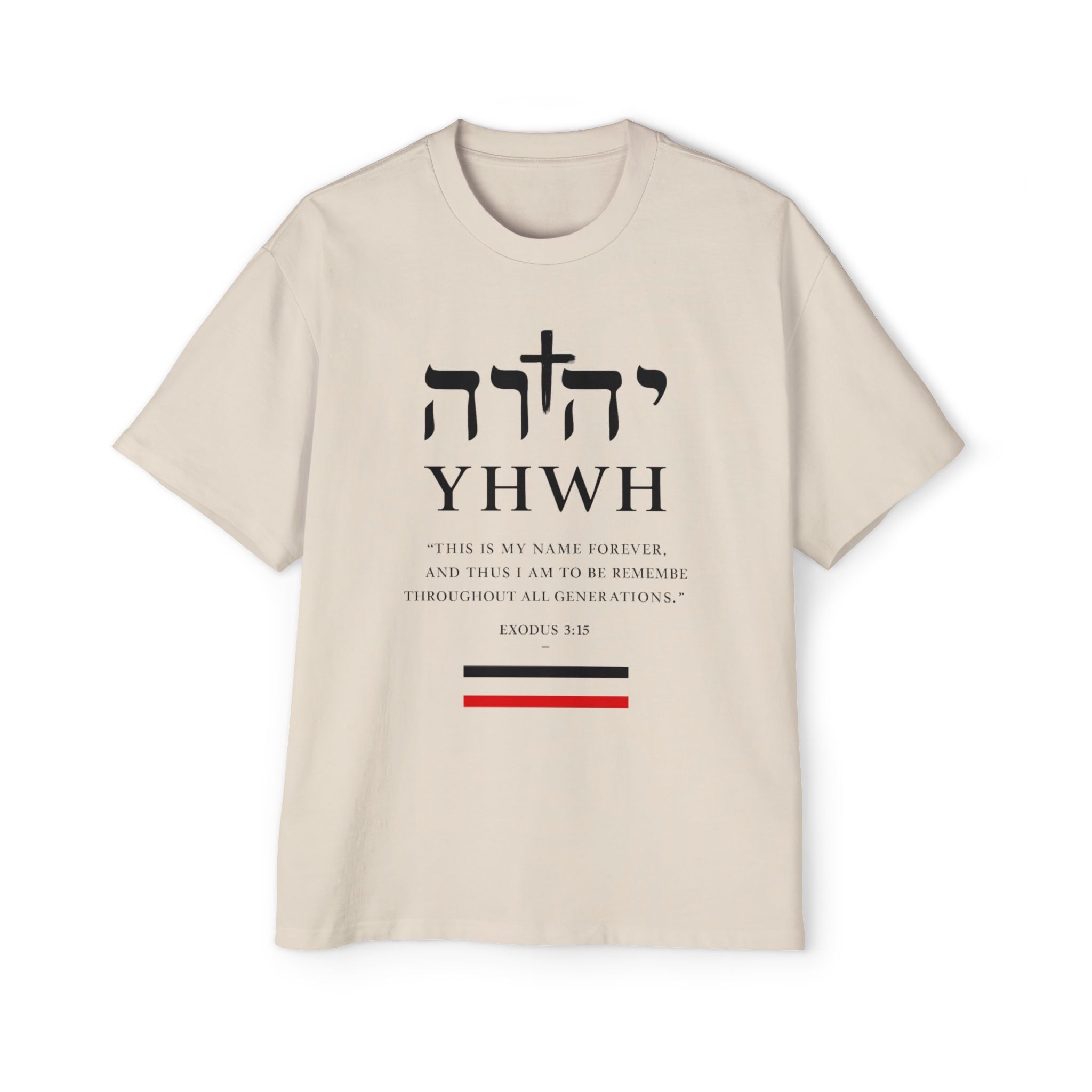 Camiseta YHWH Oversized para Hombre - Ropa Cristiana Inspiradora - Mercalive