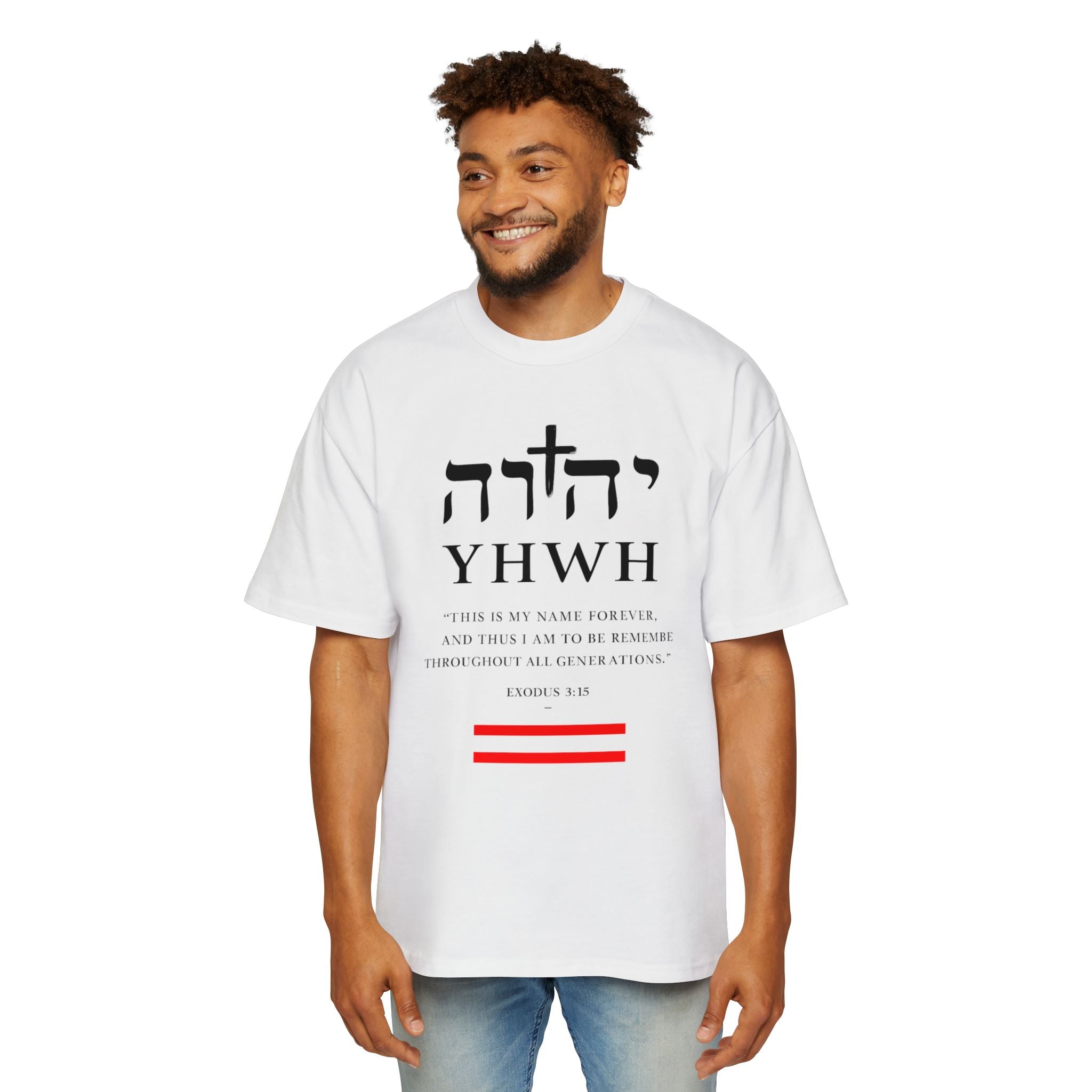 Camiseta YHWH Oversized para Hombre - Ropa Cristiana Inspiradora - Mercalive