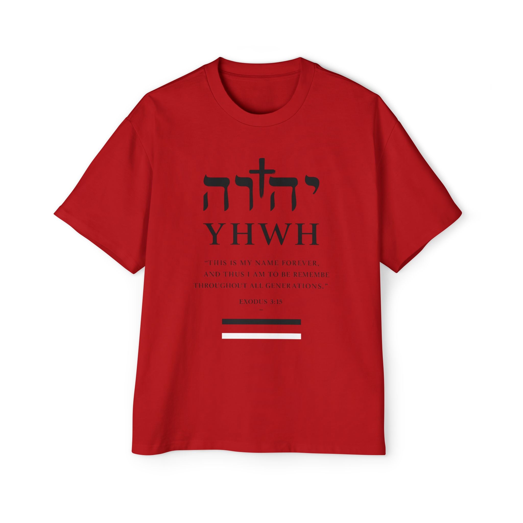 Camiseta YHWH Oversized para Hombre - Ropa Cristiana Inspiradora - Mercalive