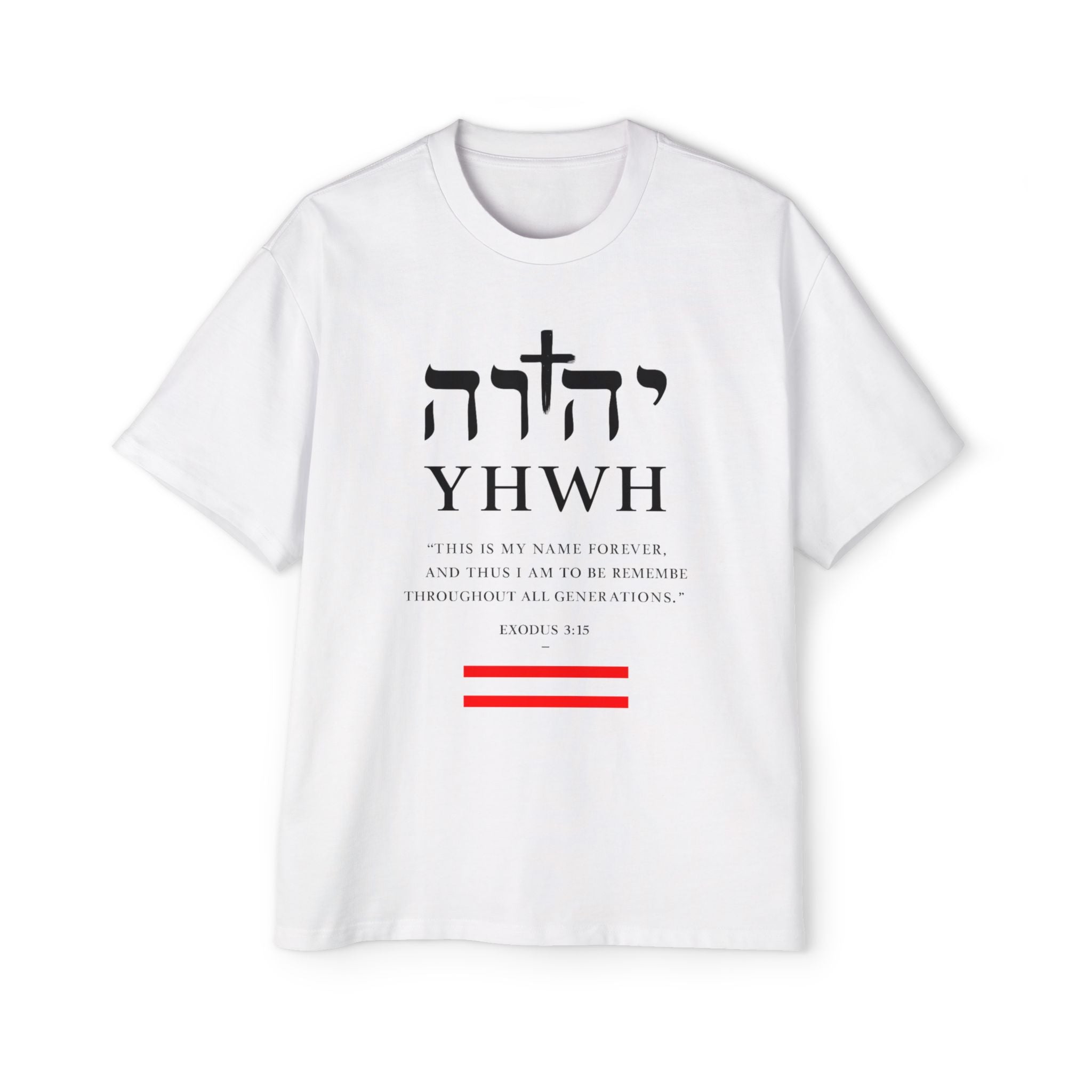 Camiseta YHWH Oversized para Hombre - Ropa Cristiana Inspiradora - Mercalive