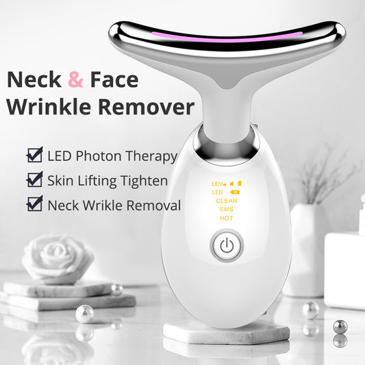 EMS Thermal Neck Lifting And Tighten Massager Electric Microcurrent Wrinkle Remover - Mercalive