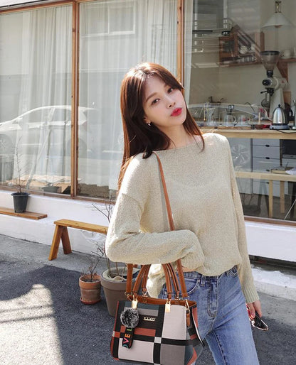 Yogodlns New Luxury Handbag Women Stitching Wild Messenger Bags Designer Brand Plaid Shoulder Bag Female Ladies Totes - Mercalive