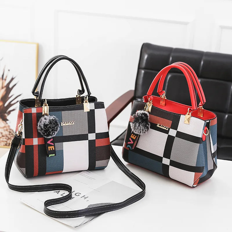 Yogodlns New Luxury Handbag Women Stitching Wild Messenger Bags Designer Brand Plaid Shoulder Bag Female Ladies Totes - Mercalive