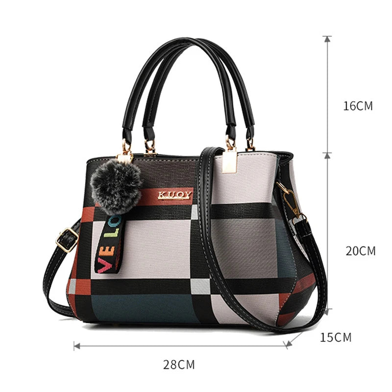 Yogodlns New Luxury Handbag Women Stitching Wild Messenger Bags Designer Brand Plaid Shoulder Bag Female Ladies Totes - Mercalive