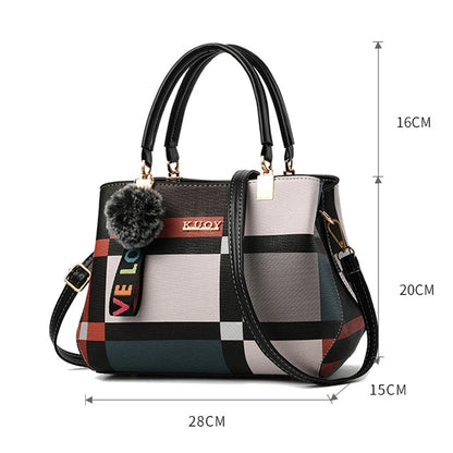 Yogodlns New Luxury Handbag Women Stitching Wild Messenger Bags Designer Brand Plaid Shoulder Bag Female Ladies Totes - Mercalive