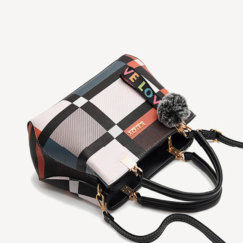Yogodlns New Luxury Handbag Women Stitching Wild Messenger Bags Designer Brand Plaid Shoulder Bag Female Ladies Totes - Mercalive