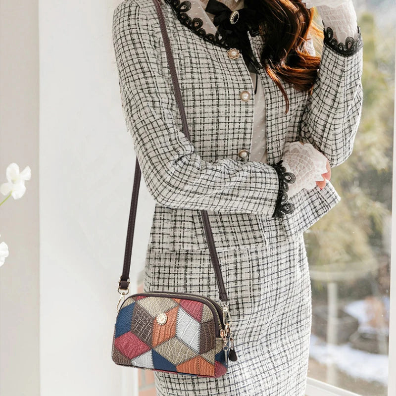 Yogodlns New Luxury Handbag Women Stitching Wild Messenger Bags Designer Brand Plaid Shoulder Bag Female Ladies Totes - Mercalive