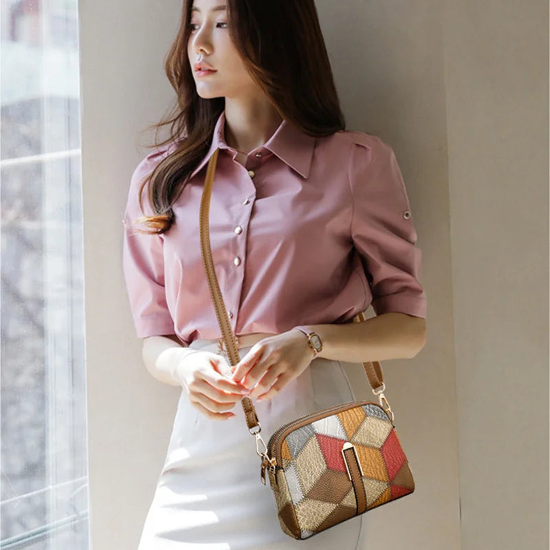 Yogodlns New Luxury Handbag Women Stitching Wild Messenger Bags Designer Brand Plaid Shoulder Bag Female Ladies Totes - Mercalive
