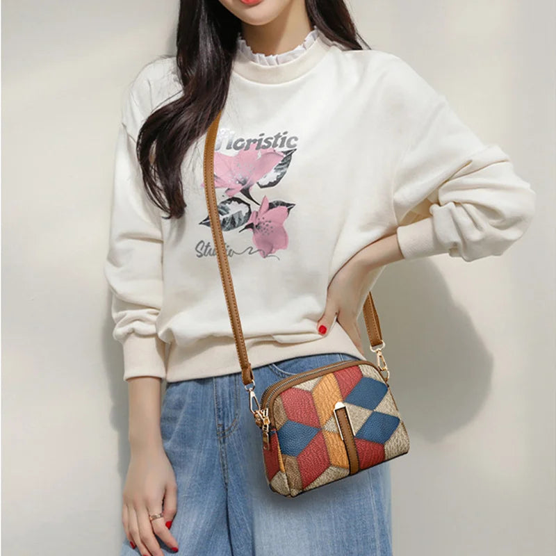 Yogodlns New Luxury Handbag Women Stitching Wild Messenger Bags Designer Brand Plaid Shoulder Bag Female Ladies Totes - Mercalive