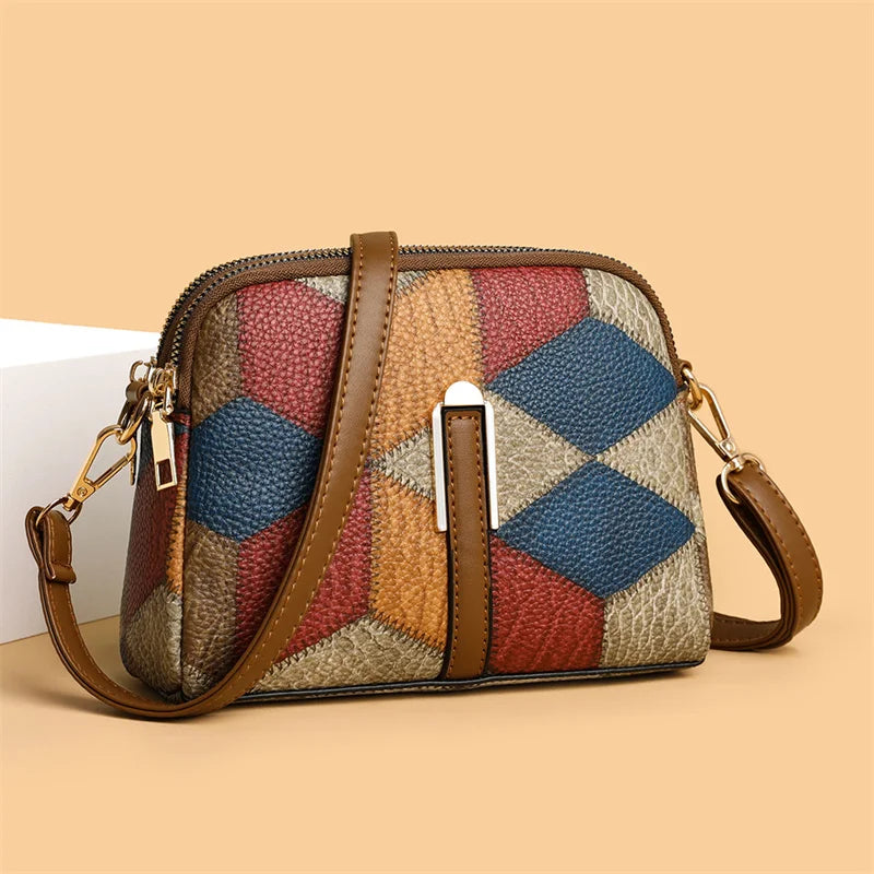 Yogodlns New Luxury Handbag Women Stitching Wild Messenger Bags Designer Brand Plaid Shoulder Bag Female Ladies Totes - Mercalive