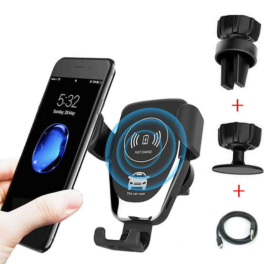 10W QI Wireless Fast Car Charger Mount Holder Stand Automatic Clamping Charging - Mercalive